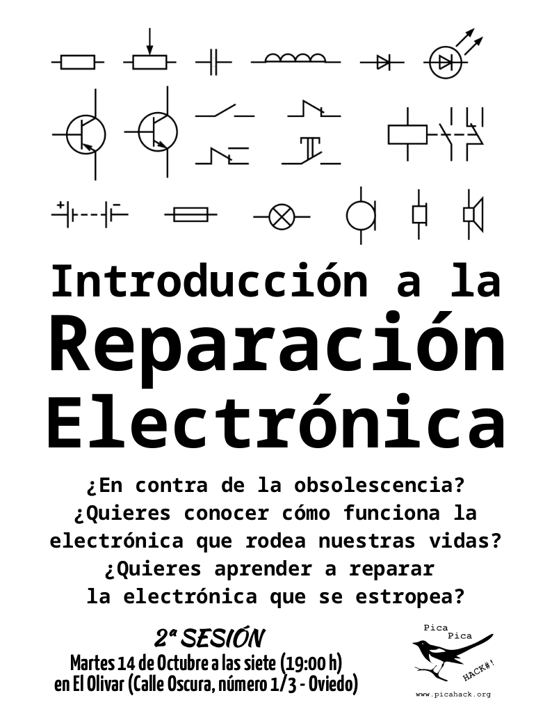 Cartel Curso Introducción a la reparación electrónica